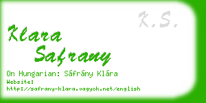 klara safrany business card